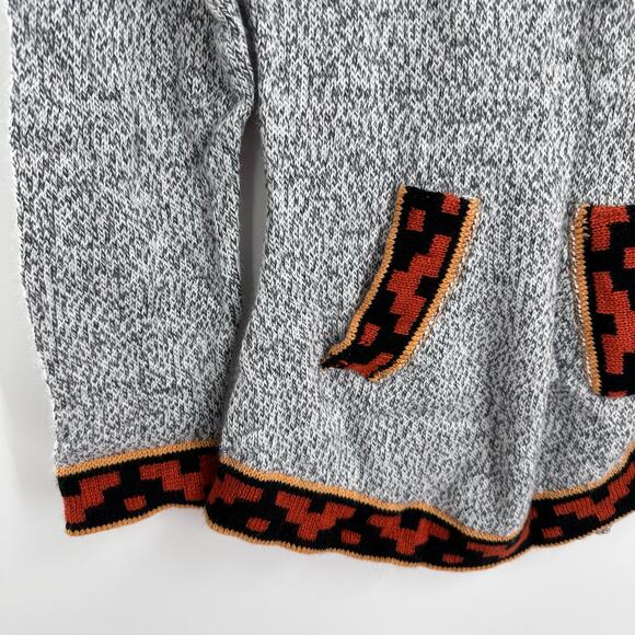 New ANDES Import PERUVIAN Alpaca  Grat Orange HOODIE SWEATER Made in Peru - Picture 8 of 9